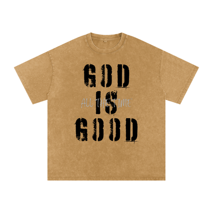 Snow Washed Oversized Cotton T-Shirt