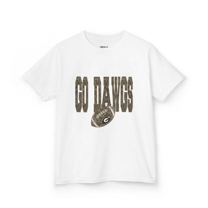 Kids Football Tee - Go Dawgs, Youth Sports Shirt, Game Day Apparel, Children's Tee, Team Spirit Top, Birthday Gift