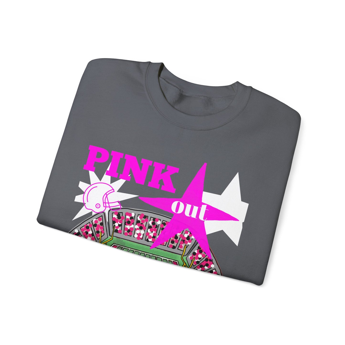 Pink Out Castle Crewneck Sweatshirt, Sportswear for Game Day, Awareness Event Apparel, Cozy Sweatshirt, Unisex Gift