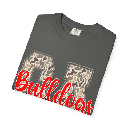Leopard Print Bulldogs Unisex T-Shirt | Casual Wear, School Spirit, Gift Idea, Team Apparel, Everyday Comfort
