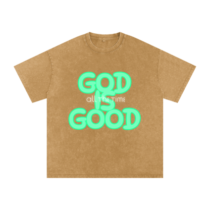 Snow Washed Oversized Cotton T-Shirt