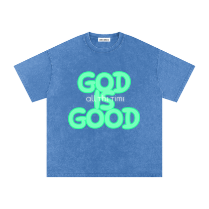 Snow Washed Oversized Cotton T-Shirt