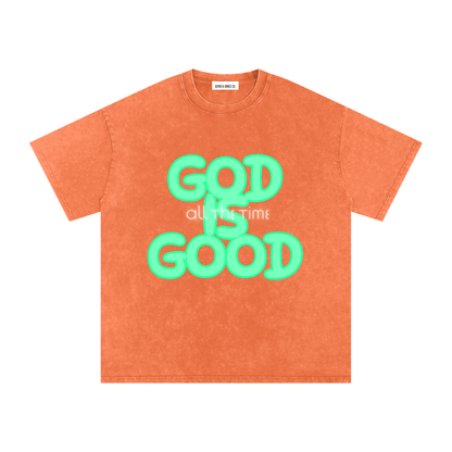 Snow Washed Oversized Cotton T-Shirt