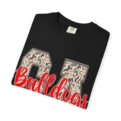 Leopard Print Bulldogs Unisex T-Shirt | Casual Wear, School Spirit, Gift Idea, Team Apparel, Everyday Comfort