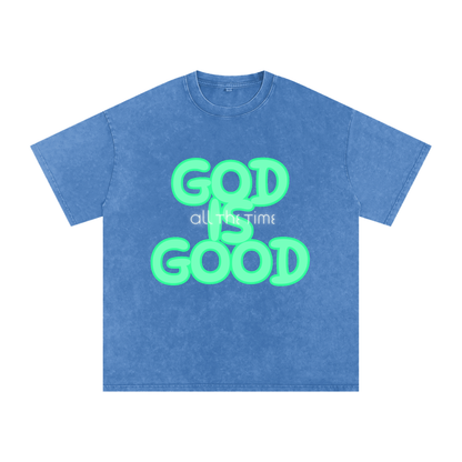 Snow Washed Oversized Cotton T-Shirt