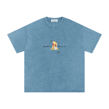 Mama bear Snow Washed Oversized Cotton T-Shirt