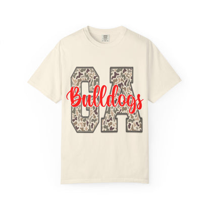 Leopard Print Bulldogs Unisex T-Shirt | Casual Wear, School Spirit, Gift Idea, Team Apparel, Everyday Comfort