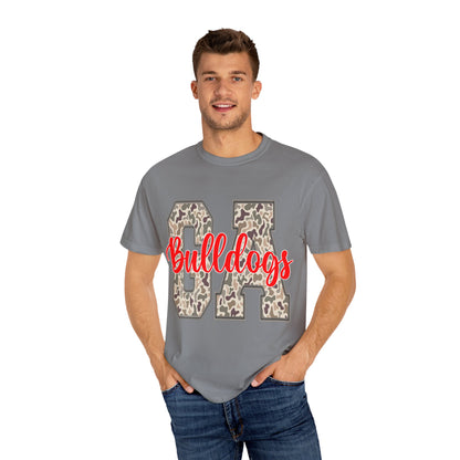 Leopard Print Bulldogs Unisex T-Shirt | Casual Wear, School Spirit, Gift Idea, Team Apparel, Everyday Comfort