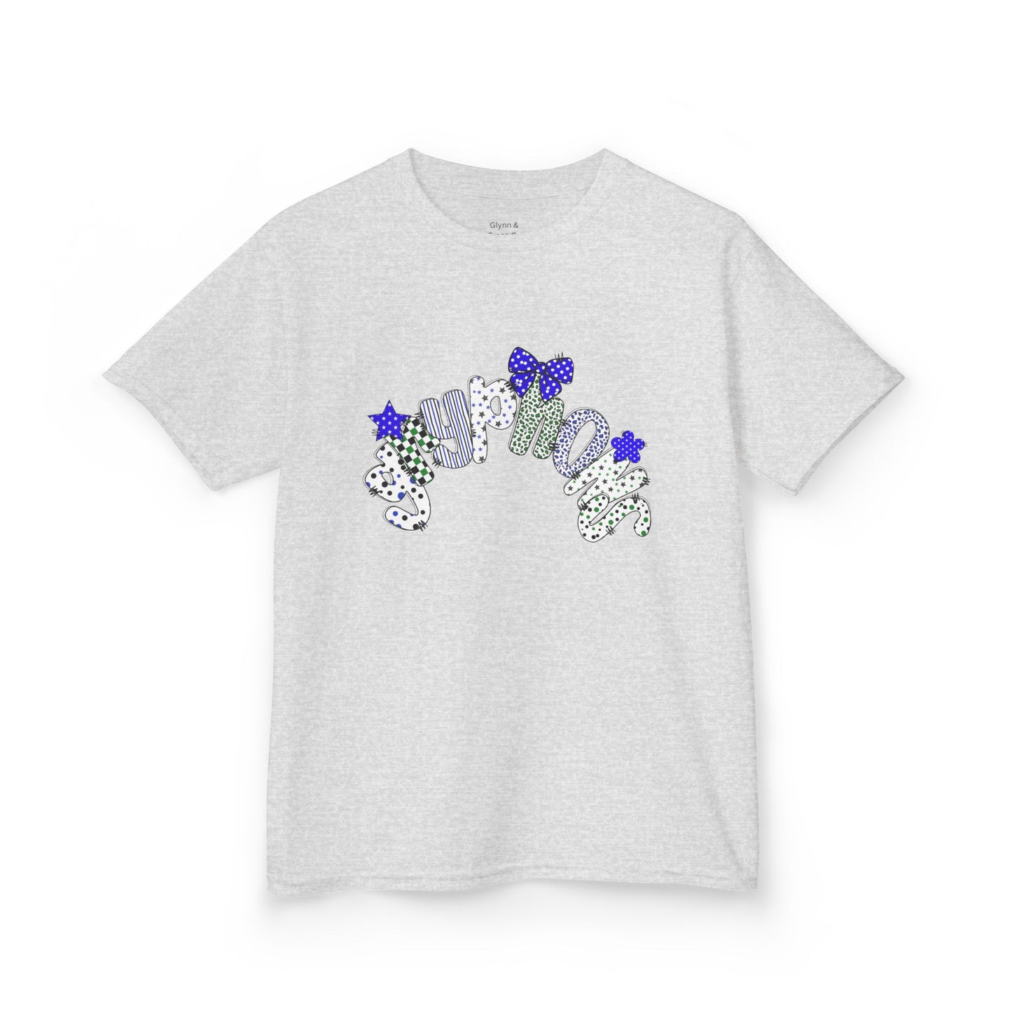 Kids Fun Graphic Tee with Stars and Bows, Playful Cotton Shirt for Girls, Birthday Gift, Everyday Wear, Cute Summer Top