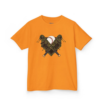Camo Heart Kids Tee, Camouflage Shirt, Boys Girls T-Shirt, Military Style Kids Clothing, Unique Kids Gift, Outdoor Adventure Tee