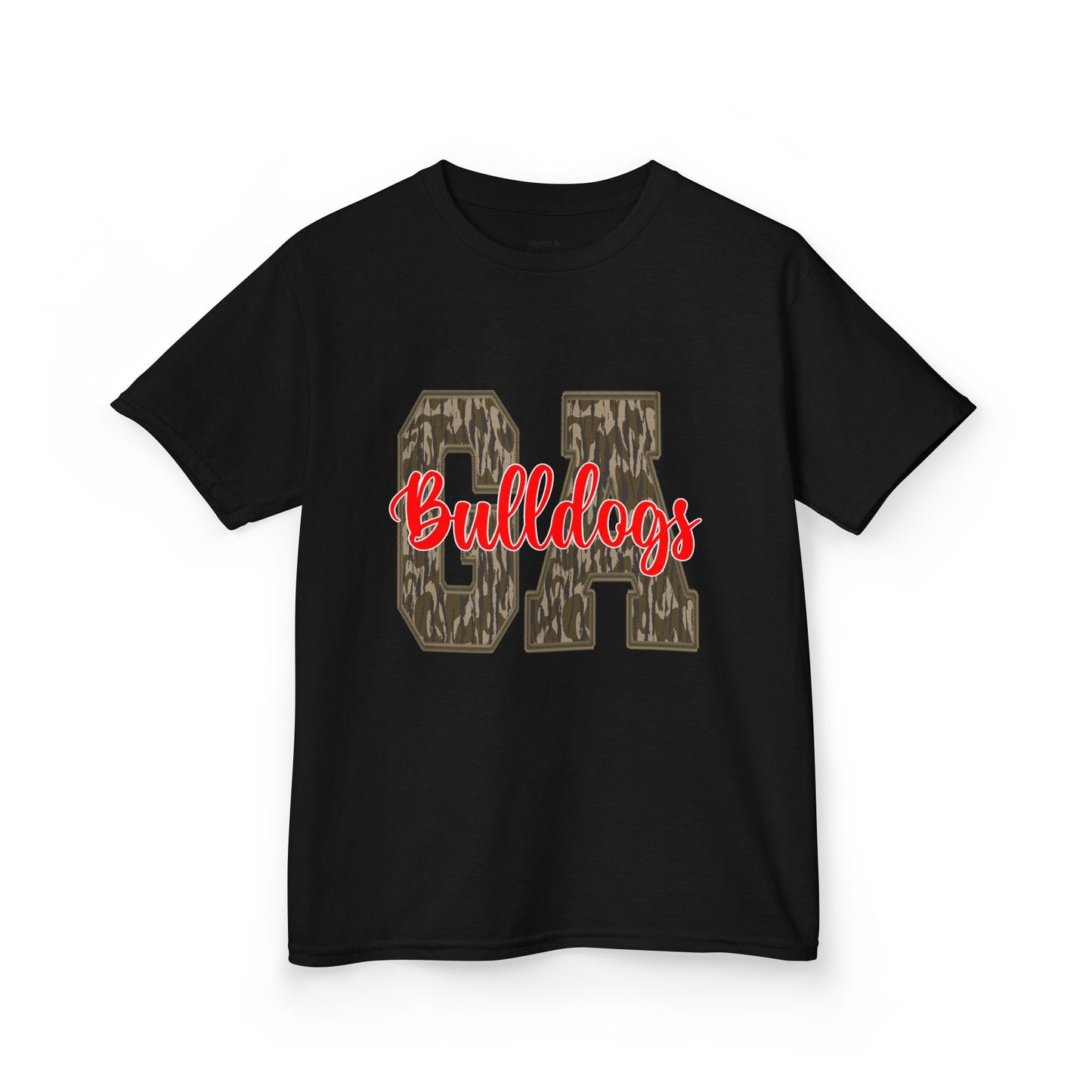Camouflage Bulldogs Kids Tee, Sporty Youth Shirt, Trendy Kids Apparel, Birthday Gift for Boys, School Spirit Wear