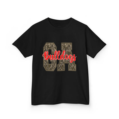 Camouflage Bulldogs Kids Tee, Sporty Youth Shirt, Trendy Kids Apparel, Birthday Gift for Boys, School Spirit Wear