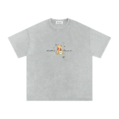 Mama bear Snow Washed Oversized Cotton T-Shirt