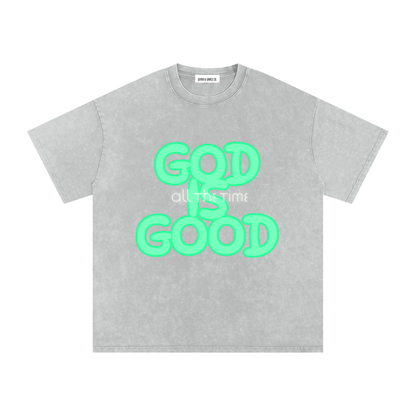 Snow Washed Oversized Cotton T-Shirt