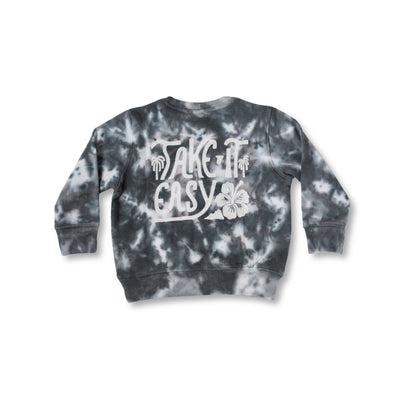 TAKE IT EASY TIE-DYE CREWNECK // CHARCOAL