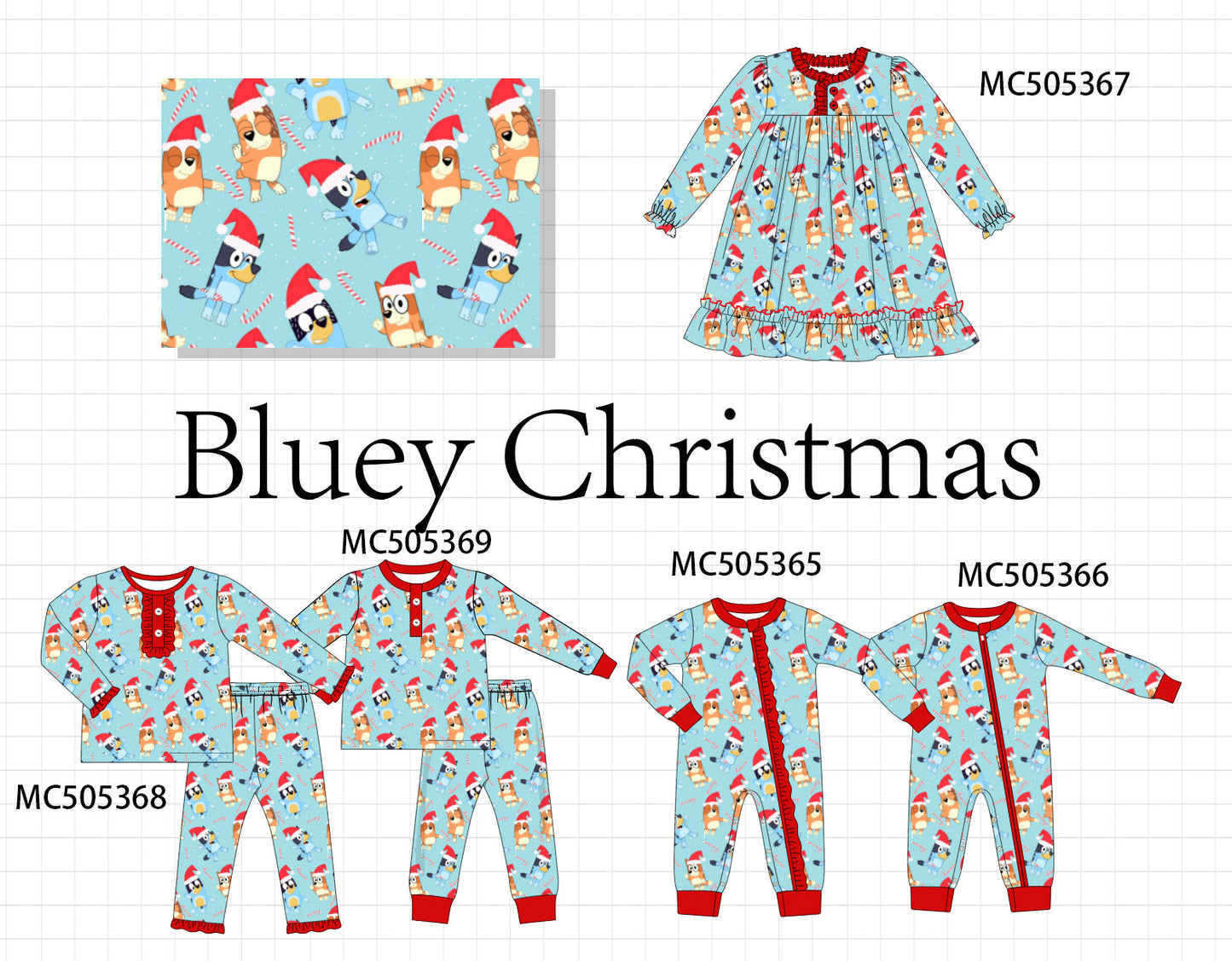 PO58 Blue character print pajamas collection