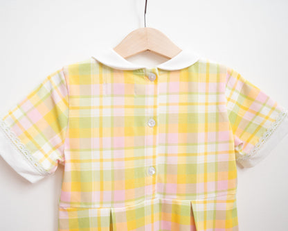 Retro Plaid Collar Dress for Toddler Girls