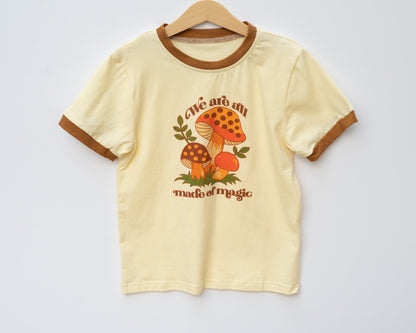 Kids Retro Graphic Tee with Mushrooms
