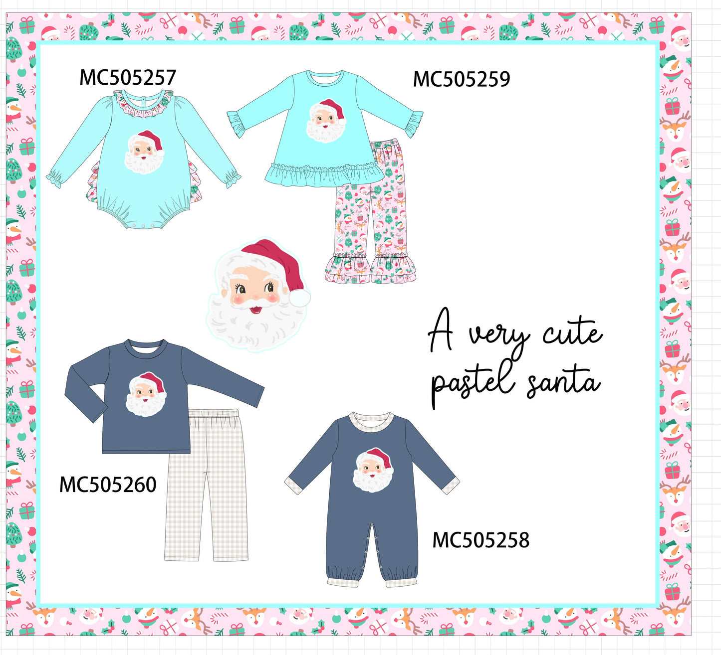 PO57 Christmas santa claus applique collection