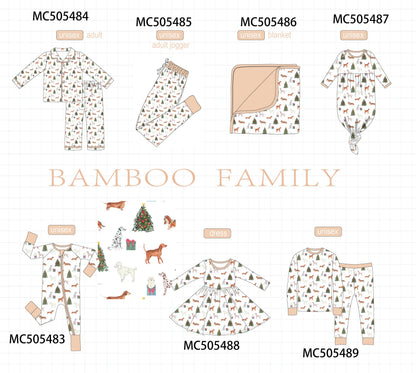 PO58 Christmas tree animal print bamboo collection