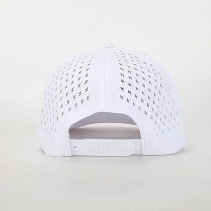FINISH LINE WHITE ADVENTURE SNAPBACK // WATER-RESISTANT