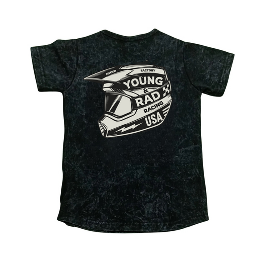 FACTORY RACING BLACK ACID WASH TEE