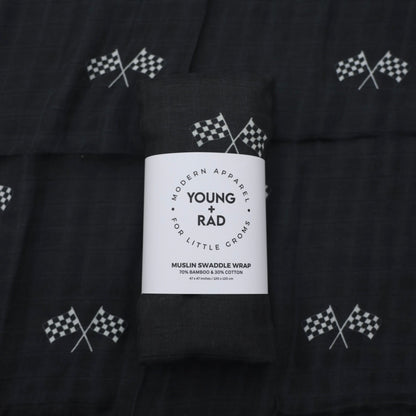 FINISH LINE BLACK MUSLIN WRAP