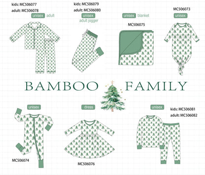 PO59 Green christmas tree print bamboo collection
