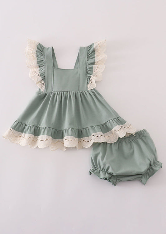 SAGE LACE RUFFLE