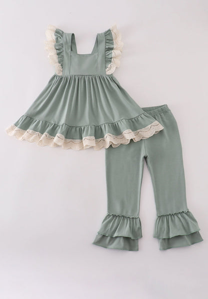 SAGE LACE RUFFLE
