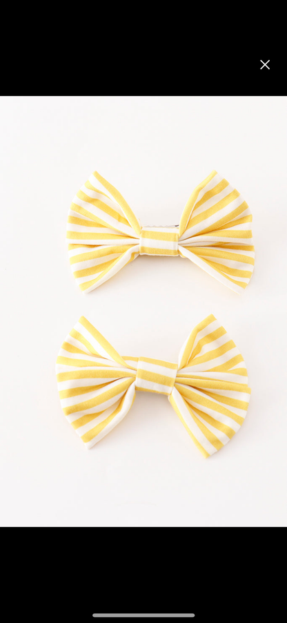stripe hair bow