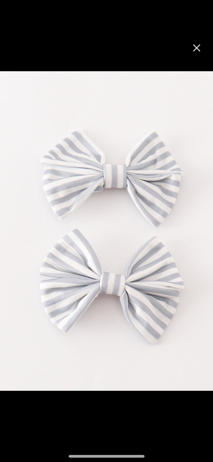stripe hair bow