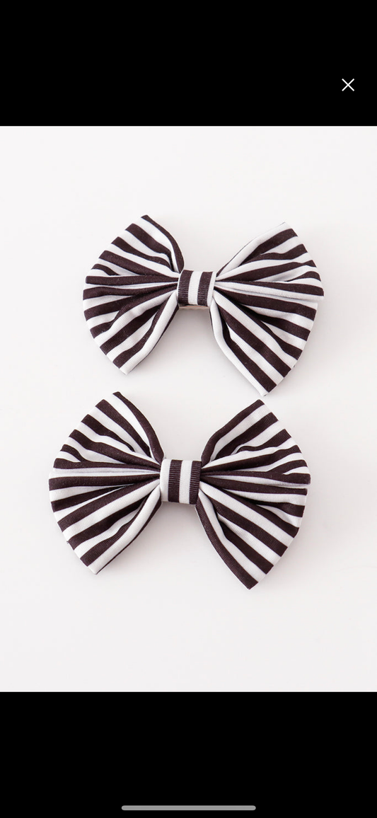 stripe hair bow