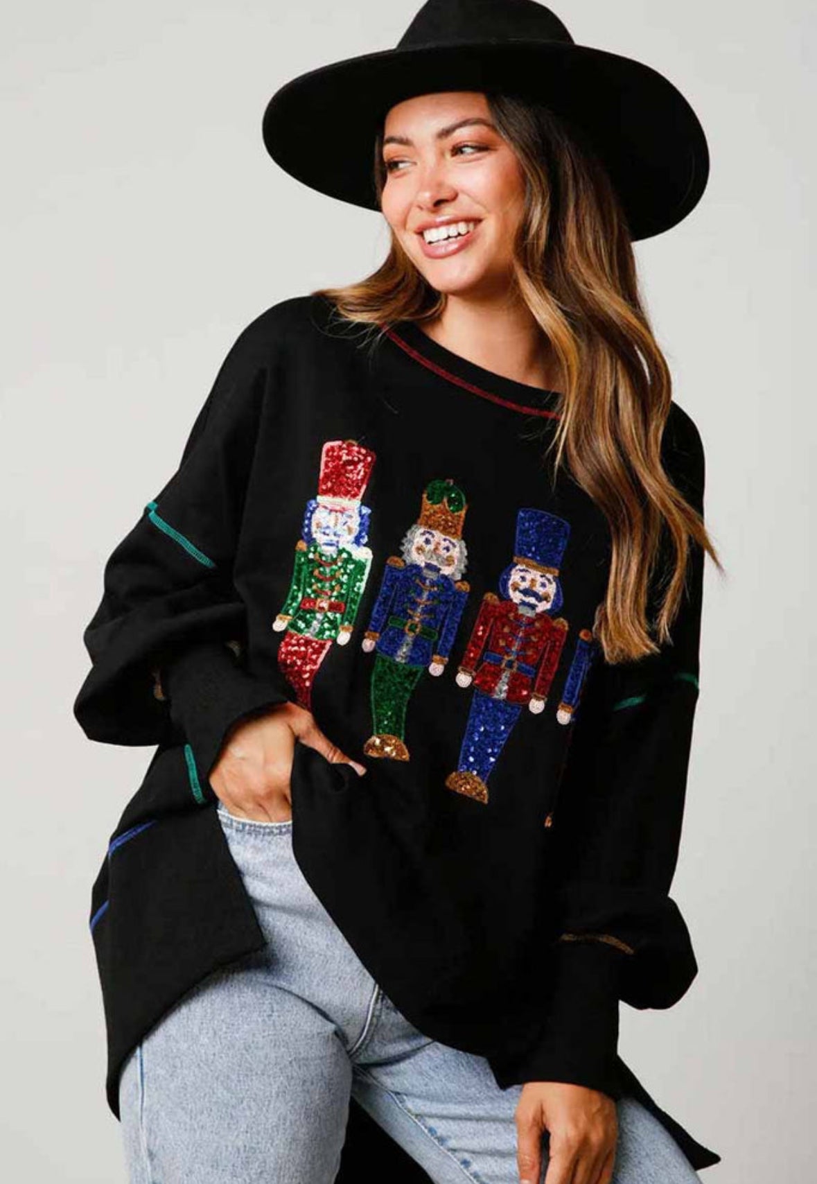 Black sequin nutcracker