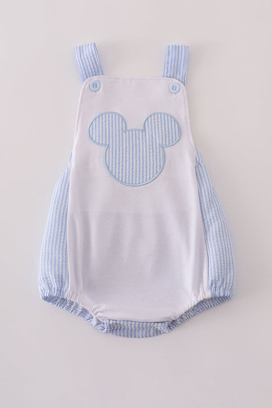 Blue character applique bubble