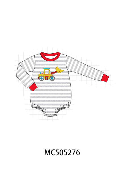 PO57 Red stripe excavator applique collection