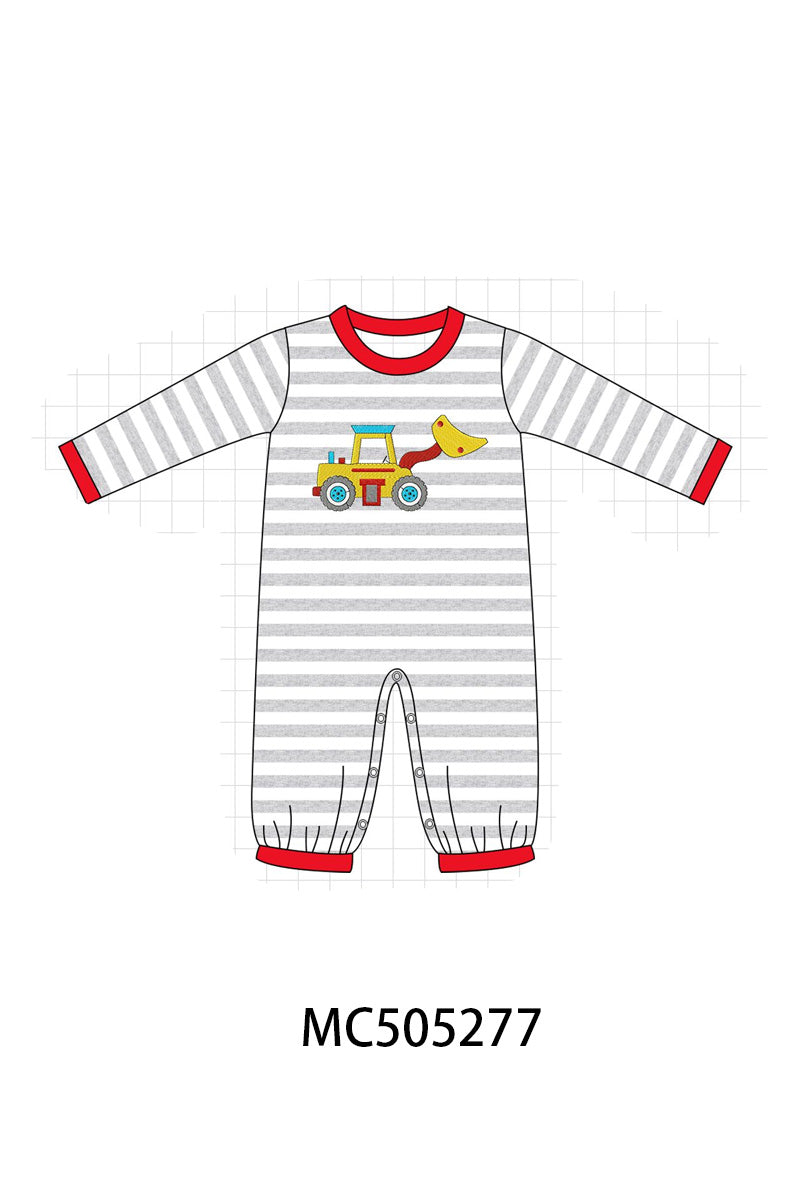 PO57 Red stripe excavator applique collection