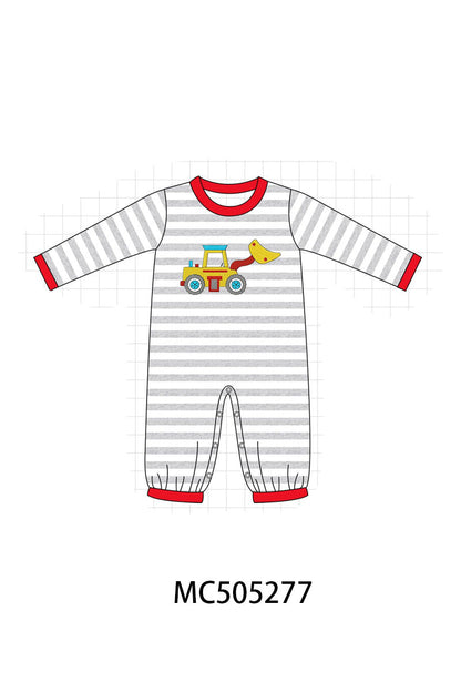 PO57 Red stripe excavator applique collection