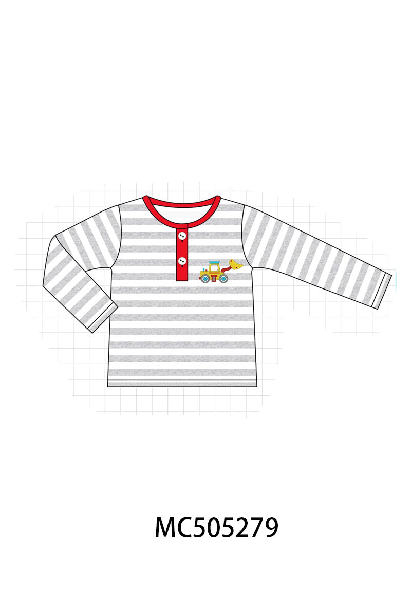 PO57 Red stripe excavator applique collection