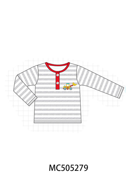 PO57 Red stripe excavator applique collection