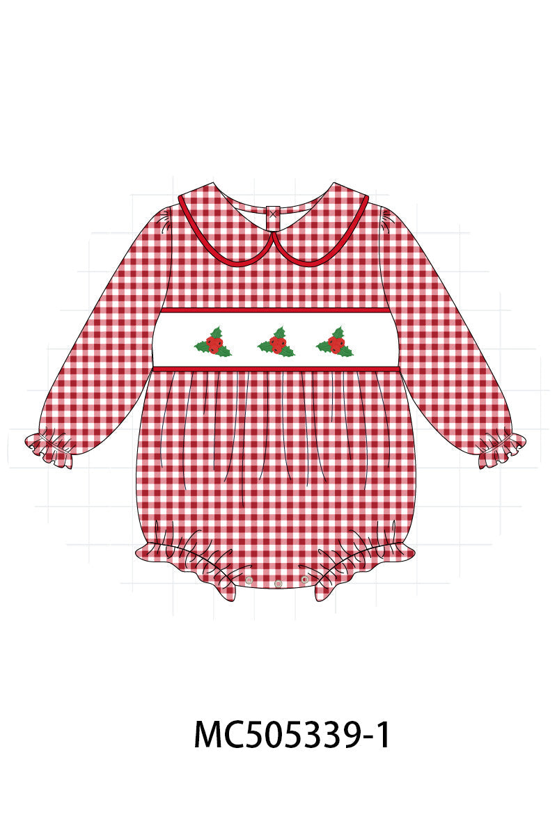 PO57 Red christmas embroidery gingham collection