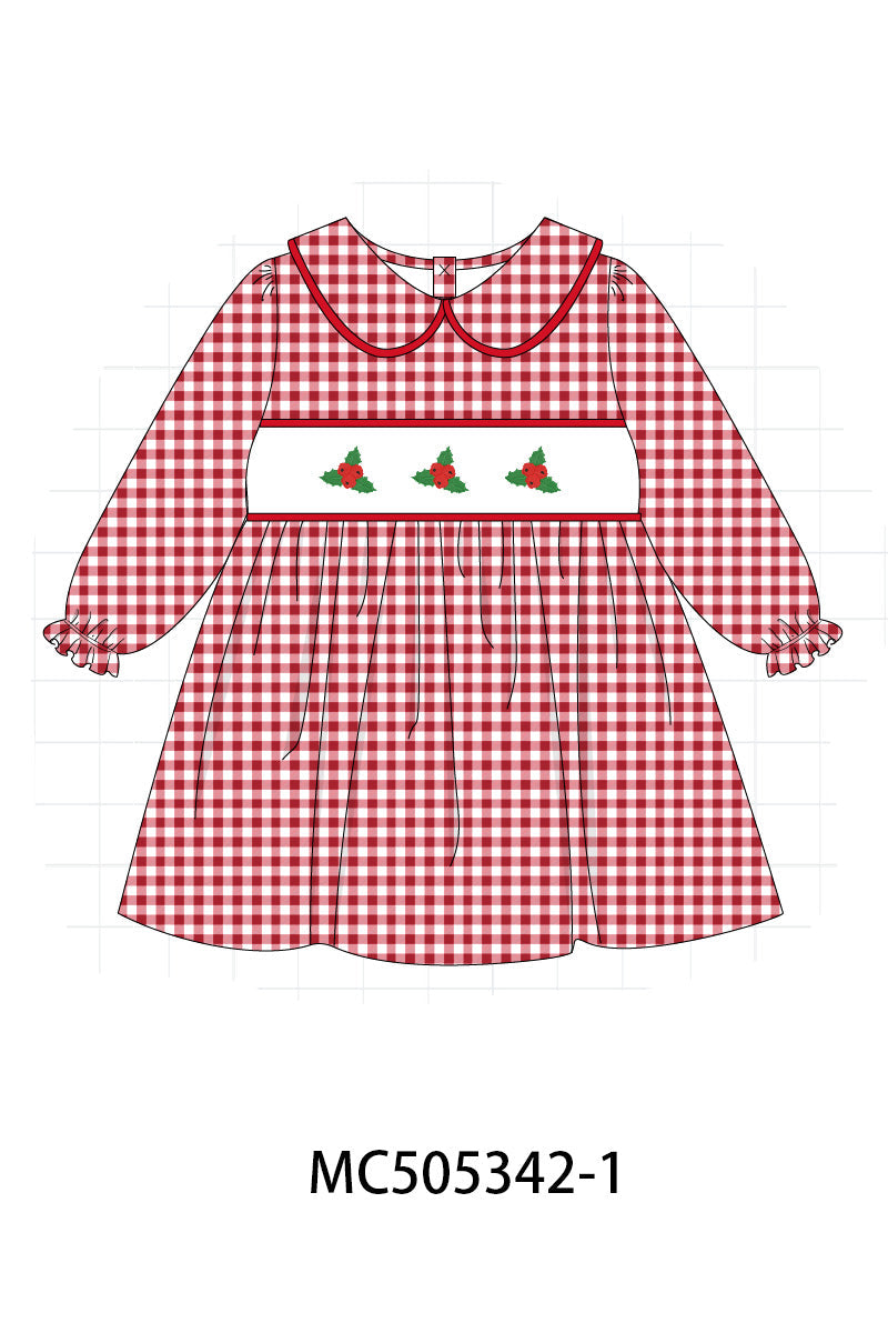PO57 Red christmas embroidery gingham collection