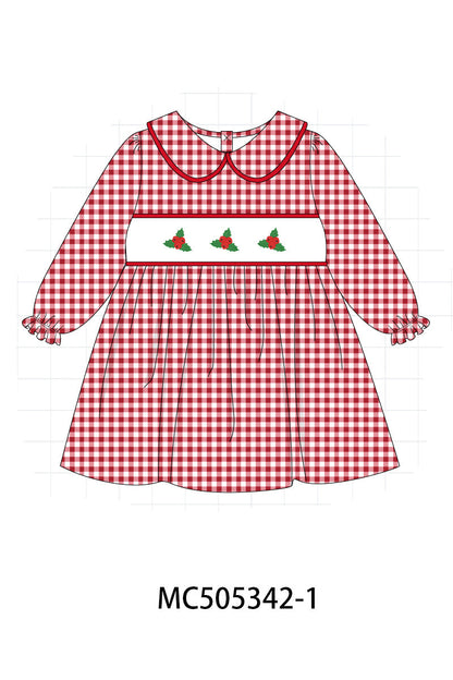 PO57 Red christmas embroidery gingham collection