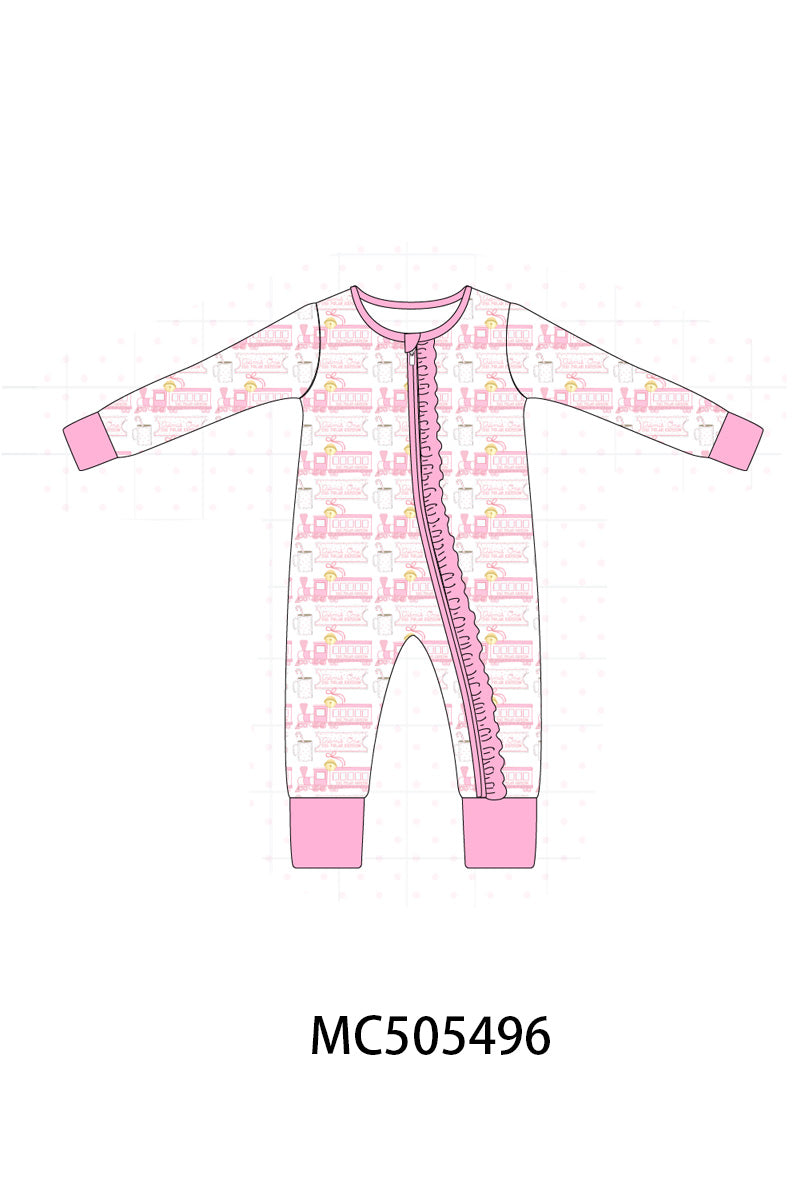 PO58 Pink the polar express print bamboo collection