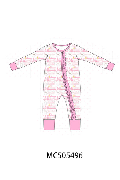 PO58 Pink the polar express print bamboo collection
