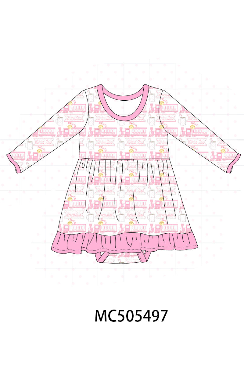 PO58 Pink the polar express print bamboo collection