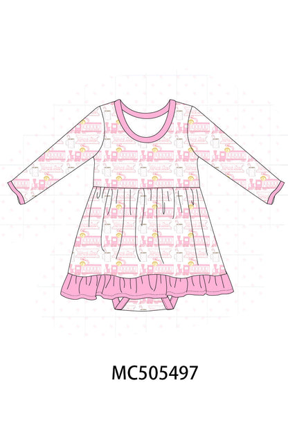 PO58 Pink the polar express print bamboo collection