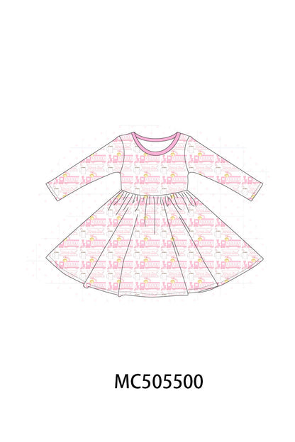 PO58 Pink the polar express print bamboo collection