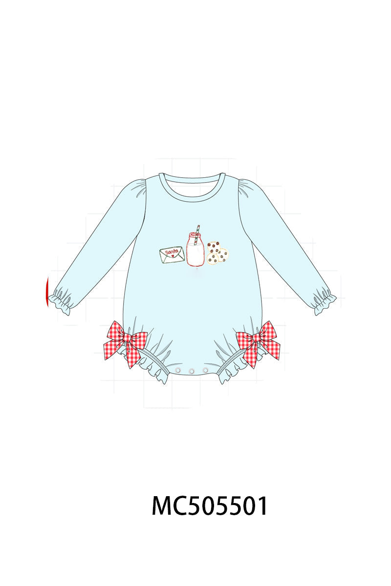 PO58 Blue biscuit milk santa applique collection