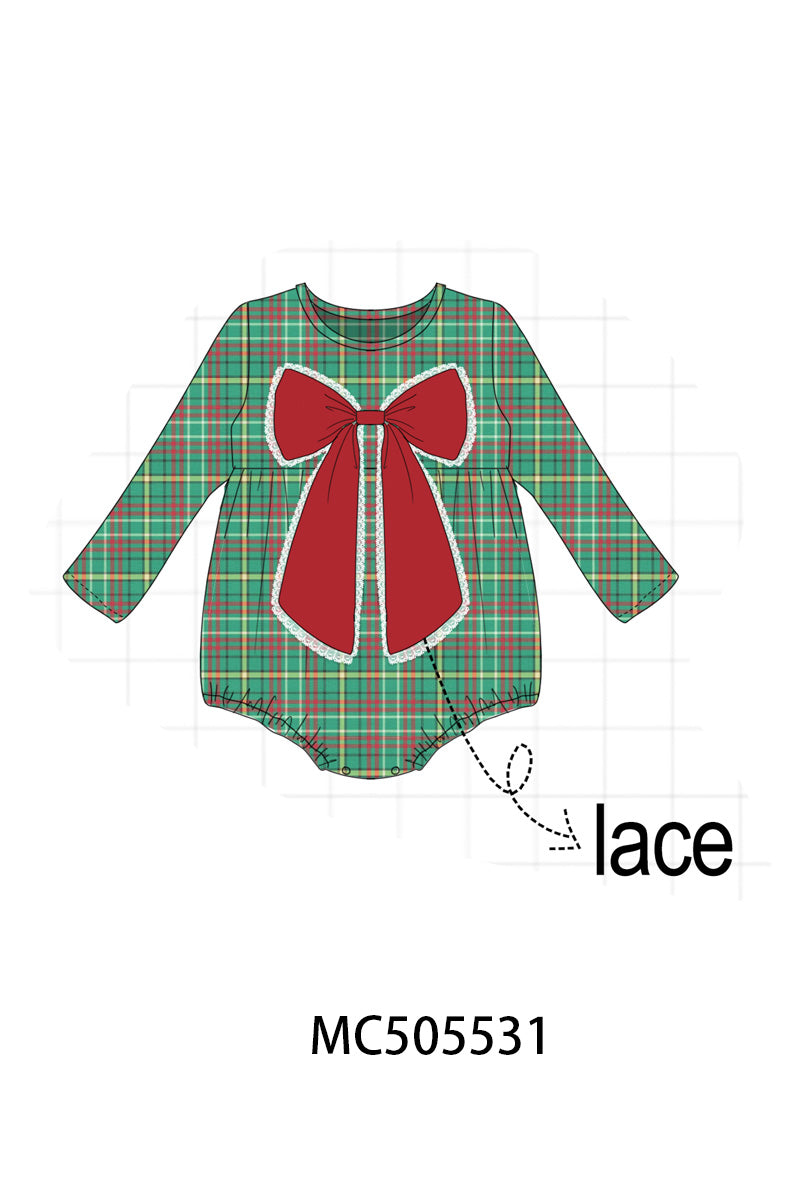 PO58 Forest christmas lace bow plaid collection